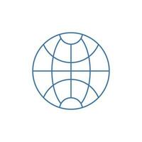 world icon flat line design on white background. vector illustration for web, app