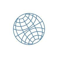 world icon flat line design on white background. vector illustration for web, app
