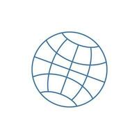 world icon flat line design on white background. vector illustration for web, app