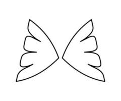 Wings icon simple line design. Wings badge on a white background. Vector illustration.