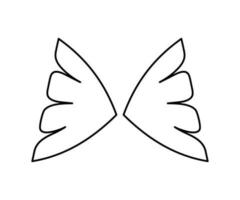 Wings icon simple line design. Wings badge on a white background. Vector illustration.