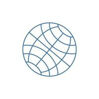 world icon flat line design on white background. vector illustration for web, app