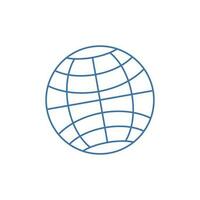 world icon flat line design on white background. vector illustration for web, app