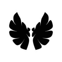 Black wings icon collection. Wings badge on a white background. Vector illustration.