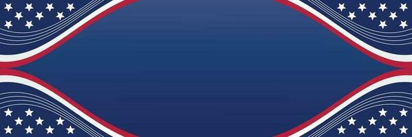 american independence day background, with decorated flag and free space for text. vector design for banner, greeting card, brochure, web, social media.