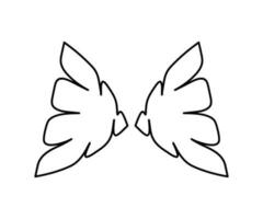 Wings icon simple line design. Wings badge on a white background. Vector illustration.