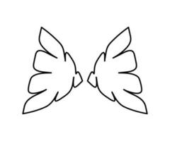 Wings icon simple line design. Wings badge on a white background. Vector illustration.