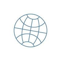 world icon flat line design on white background. vector illustration for web, app