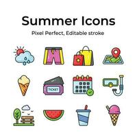 Get hold on this carefully crafted summer icons set, ready to use premium vectors