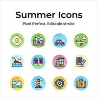Celebrate the sunny season with a diverse set of summer icons, easy to use and download vectors