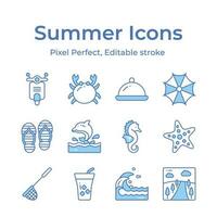 Bring the joy of summer to your projects with a delightful assortment of seaside inspired icons vector