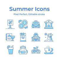 Capture the essence of summer with a vibrant and playful collection of creatively designed icons vector
