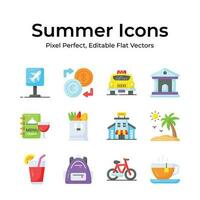 Capture the essence of summer with a vibrant and playful collection of creatively designed icons vector