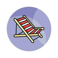 An editable icon of deck chair in modern style, easy to use vector of sunbed