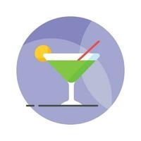 A glass of fresh drink with piece of lemon showing concept icon of summer drink vector