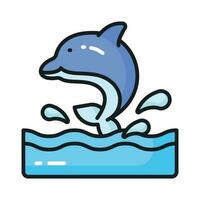 Check this creatively designed icon of dolphin in modern style, vector