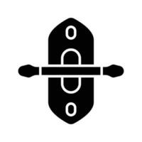 Boat with paddle denoting concept icon of kayak in modern style, ready to use vector