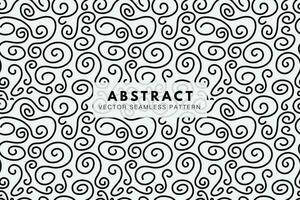 Swirly curly lines abstract seamless repeat vector pattern