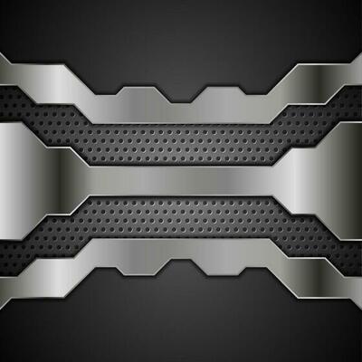 Abstract metal technology design with perforated background