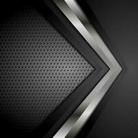 Black technology background with metallic arrow vector