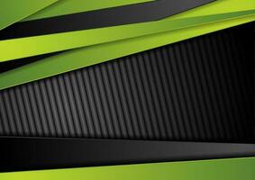 Tech black background with contrast green stripes vector