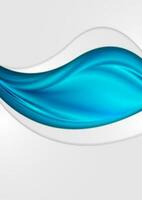 Blue smooth waves abstract corporate flyer design vector