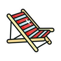 An editable icon of deck chair in modern style, easy to use vector of sunbed