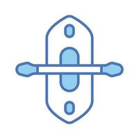 Boat with paddle denoting concept icon of kayak in modern style, ready to use vector