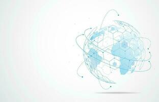 Global network connection. World map point and line composition concept of global business. Vector Illustration