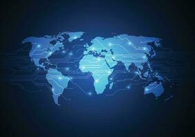 Global network connection. World map point and line composition concept of global business. Vector Illustration