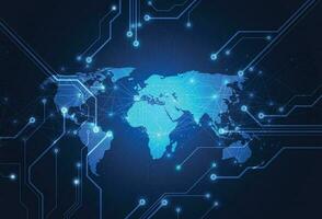 Global network connection. World map point and line composition concept of global business. Vector Illustration