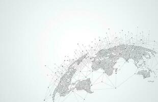 Global network connection. World map point and line composition concept of global business. Vector Illustration