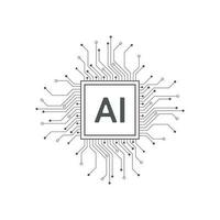 artificial inteligencia circuito línea estilo. máquina aprendizaje diseño. inteligente red digital tecnología. ai. vector ilustración