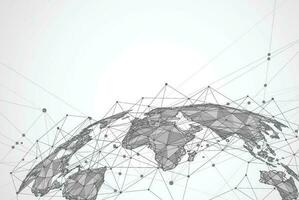 Global network connection. World map point and line composition concept of global business. Vector Illustration