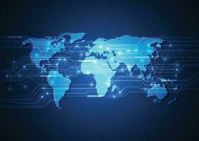 Global network connection. World map point and line composition concept of global business. Vector Illustration