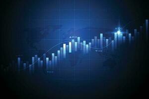 Business candle stick graph chart of stock market investment trading on white background design. Bullish point, Trend of graph. Vector illustration