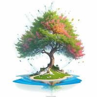 beautiful bonsai image art illustration, generative Ai art photo