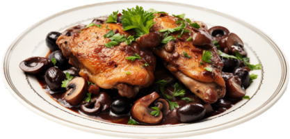 coq au vin png mit ai generiert.