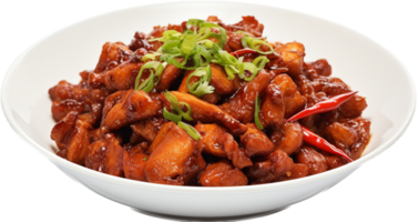 Sichuan pork png with AI generated.