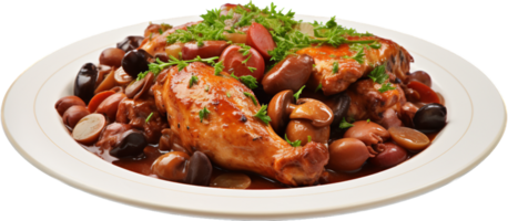 coq au vin png mit ai generiert.