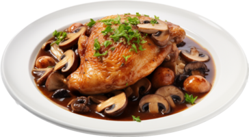 coq au vin PNG met ai gegenereerd.