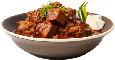 Manzo rendang png con ai generato.