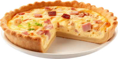 Quiche lorraine png with AI generated.