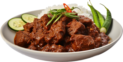 carne rendang png com ai gerado.