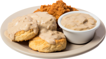 Biscuits and gravy png with AI generated.