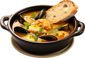 Bouillabaisse png with AI generated.