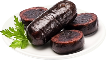 Black pudding png with AI generated.