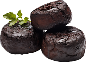 Black pudding png with AI generated.