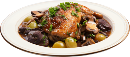 coq au vin PNG met ai gegenereerd.