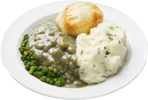Pie and mash png with AI generated.